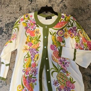 Women’s button front sweater by Bob Mackie